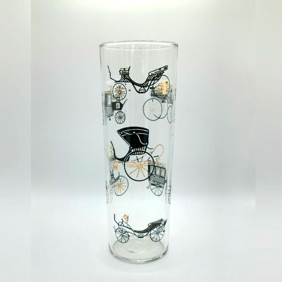 Vintage MCM Libbey stagecoach & buggy glass - Picture 1 of 5